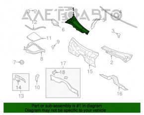 Grila stergatoarelor din plastic dreapta Infiniti G25 G35 G37 4d 06-14