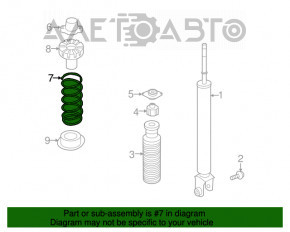 Arcul elicoidal spate stânga Infiniti G25 G35 G37 4d 06-14 RWD godspeed