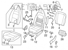 Scaunul șoferului Infiniti QX30 17- cu airbag, sport, electric, piele neagră, uzată, zgârieturi, încălzire, electricitate funcțională.