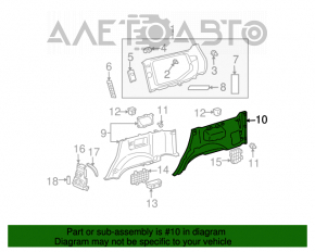 Capacul arcului stâng inferior Lexus GX470 03-09 gri.