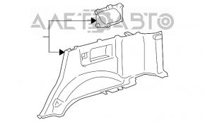 Capacul arcului dreapta jos pentru Lexus GX470 03-09 gri.