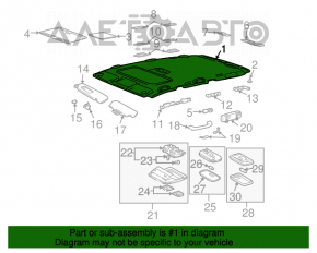 Обшивка потолка Lexus GX470 03-09 под люк