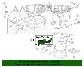 Накладка колени водителя Lexus RX300 RX330 RX350 RX400h 04-09 беж, надрыв