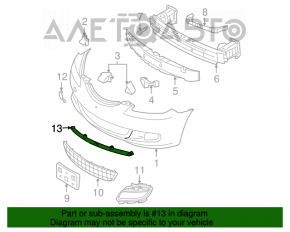 Накладка нижняя переднего бампера Mazda3 03-08 HB