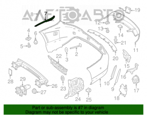 Suportul pentru bara spate stânga sus Mercedes CLA 14-19 SUA