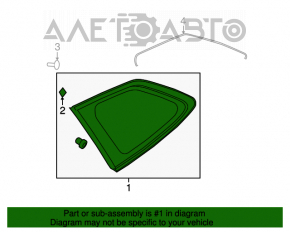 Форточка глухое стекло задняя правая Subaru Outback 10-14 зеленый оттенок, воздух под тонером, порезан уплотнитель