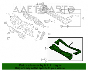 Paletă metalică pentru ștergătoarele de parbriz Subaru Outback 10-11 pre-restilizare