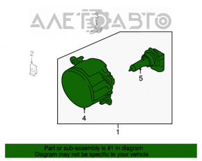 Farul de ceață dreapta pentru Subaru Outback 10-12, model nou, neoriginal.