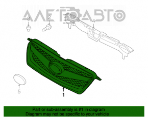 Grila radiatorului, complet cu emblema Subaru Outback 10-12 pre-restilizare