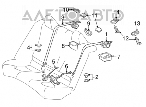 Centura de siguranță spate stânga pentru Toyota Camry v70 18- negru mat