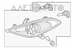 Фара передняя правая Toyota Solara 06-08 голая галоген