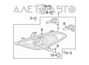 Farul din față dreapta Toyota Solara 06-08, gol, cu halogen