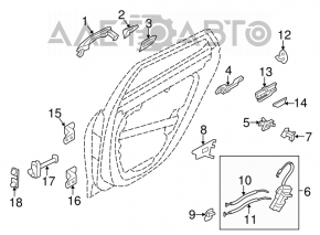 Mecanism mâner portiere spate stânga Hyundai Azera 12-17 nou original OEM