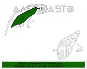 Стекло двери задней правой Hyundai Azera 12-17