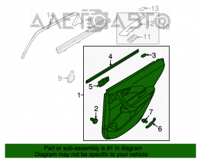 Capacul usii, cartela din spate dreapta Hyundai Azera 12-17