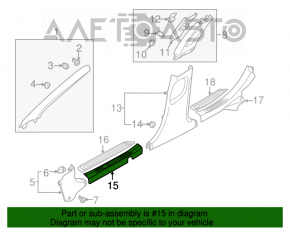 Capacul pragului interior din față stânga Hyundai Azera 12-17