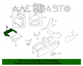 Capacul schimbatorului de viteze al cutiei de viteze Hyundai Azera 12-17 cu butoane de incalzire.