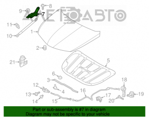 Bucla capotei dreapta pentru Hyundai Azera 12-17