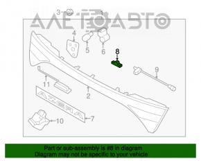 Iluminarea numărului capacului portbagajului dreapta Hyundai Azera 12-17