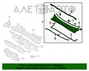 Grila stergatoarelor din plastic pentru Hyundai Azera 12-17