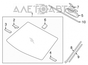 Tura parbriz dreapta Hyundai Azera 12-17 nou original OEM