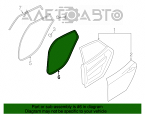 Garnitura de etanșare a cadrului ușii din spate dreapta pentru Hyundai Azera 12-17