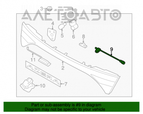 Camera de vizionare spate pentru Hyundai Azera 12-17 cu defecte.