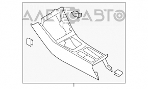 Консоль центральная подлокотник и подстаканник VW Tiguan 09-17 тряпка черная