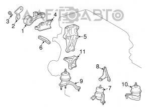 Pernele superioare ale motorului Toyota Highlander 14-19 2.7