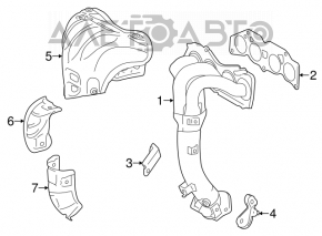 Коллектор выпускной Toyota Highlander 14-19 2.7