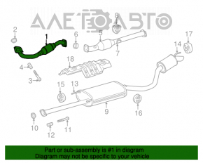 Приемная труба с катализатором Toyota Highlander 14-17 2.7