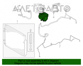 Compresorul de aer condiționat pentru Toyota Highlander 14-16 3.5