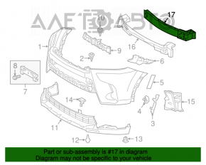 Amplificatorul de bara fata pentru Toyota Highlander 14-19