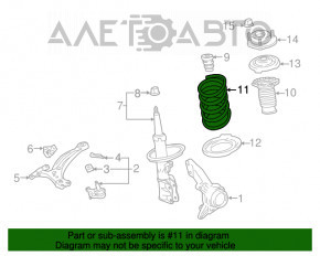 Arcul de suspensie frontal stânga Toyota Highlander 14-19 2.7