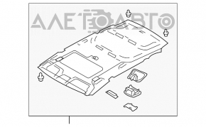 Обшивка потолка Subaru b9 Tribeca серая под люк и монитор беж