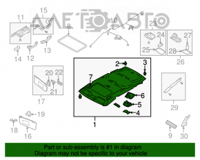 Acoperirea tavanului gri pentru Subaru B9 Tribeca cu trapa și monitor bej