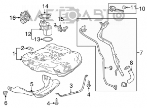 Топливный бак Chevrolet Malibu 16-18 1.5T