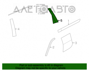 Panoul lateral spate stânga al ușii Jeep Grand Cherokee WK2 11-21 este deteriorat, suportul este rupt.