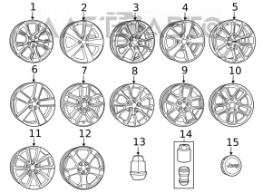 Roată de 17 inch pentru Jeep Grand Cherokee WK2 11-21