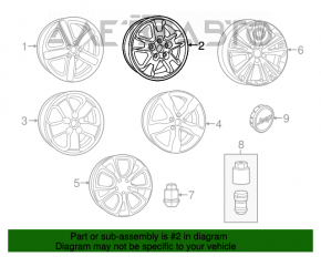 Roata de 17 inch pentru Jeep Grand Cherokee WK2 11-21 este indoita.