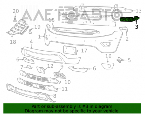 Suportul de prindere a bara de protectie din fata sub farul stang pentru Jeep Grand Cherokee WK2 17-