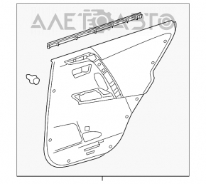 Capacul ușii spate dreapta Toyota Rav4 13-18 negru cu inserție neagră.