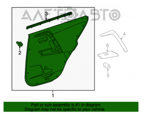 Capacul ușii spate dreapta Toyota Rav4 13-18 negru cu inserție neagră.