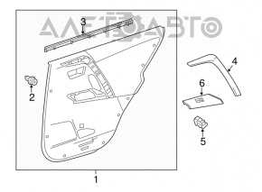 Capacul ușii spate dreapta Toyota Rav4 13-18 negru cu inserție neagră.