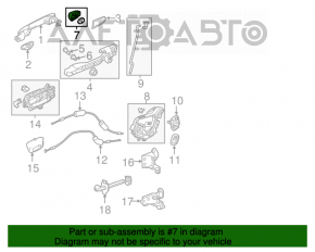 Capacul mânerului exterior al ușii din spate dreapta pentru Honda CRV 12-16