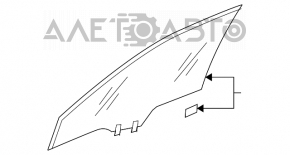 Geamul ușii din față dreapta a unui Honda CRV 12-16.