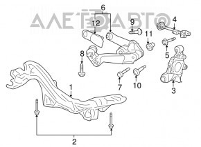 Цапфа задняя левая Honda CRV 12-14 AWD