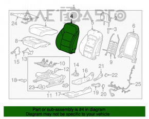 Водительское сидение Chevrolet Cruze 16- без airbag, электро, стрельнувшее, тряпка черное