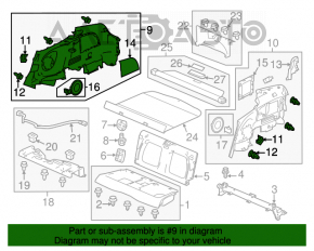 Обшивка арки правая Honda CRZ 11-16