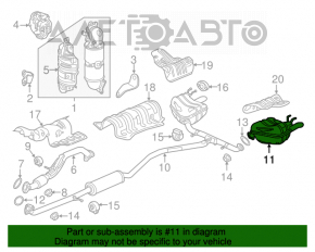 Silentiosul partea din spate cu teava stanga pentru Honda Civic X FC 16-17 1.5T.